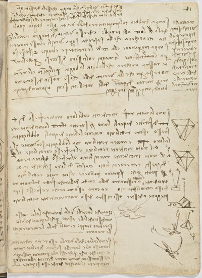 Birds Flight Code, Sheet 11 Recto by Leonardo da Vinci